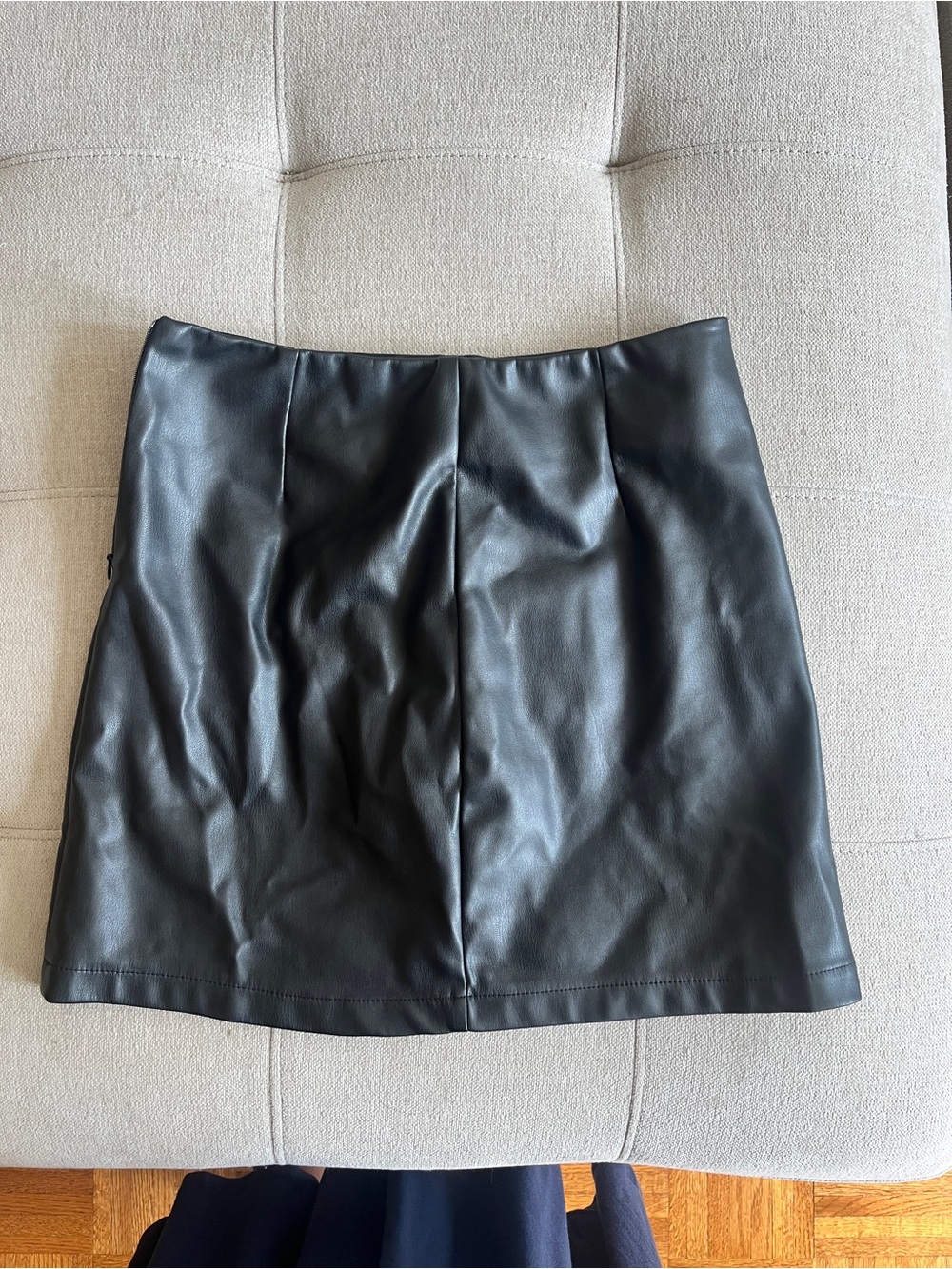 LBLC Black Faux Leather High-Waist Mini Skirt Size S Y2K